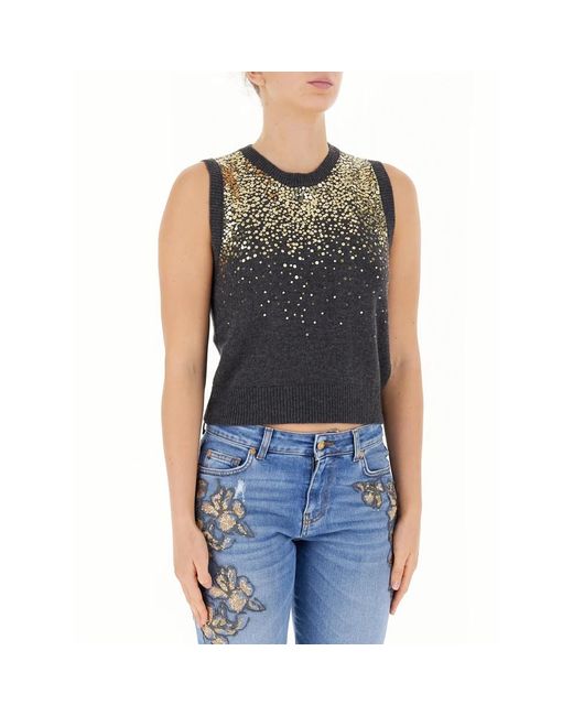 Ermanno Scervino Blue Round-Neck Knitwear