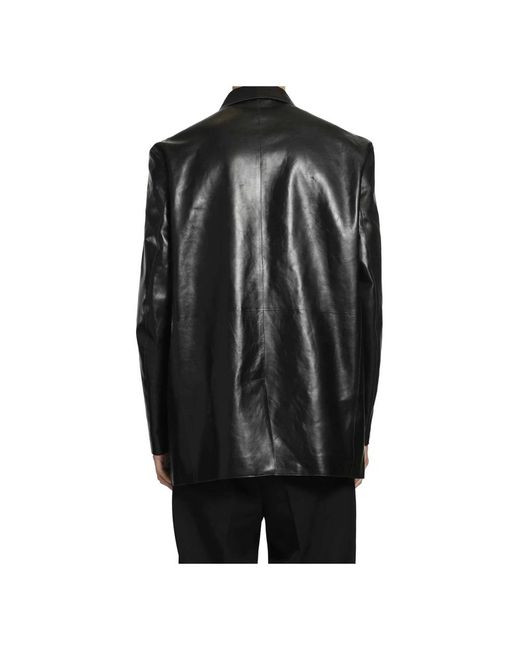 Jil Sander Black Leather Jackets for men