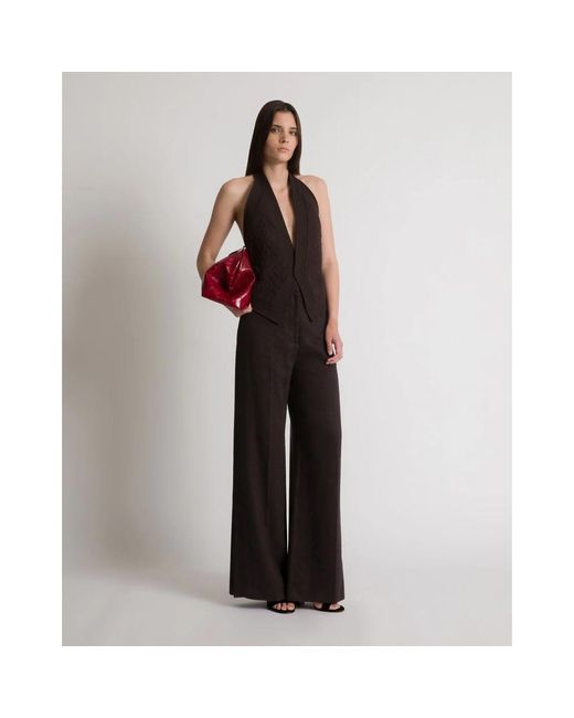 Alberta Ferretti Black Wide Trousers