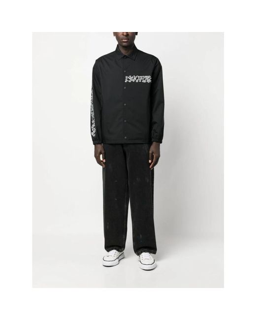 Junya Watanabe Jassen ,Zwart ,Grafische Print Shirt Jas Zwart in het Black voor heren