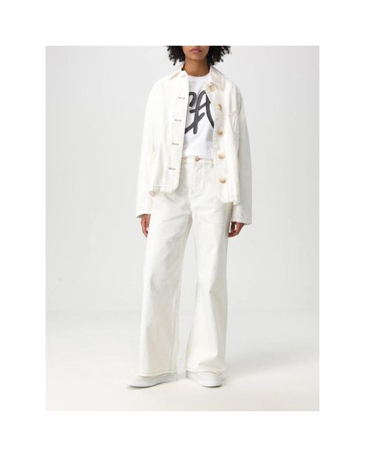 Emporio Armani White Wide Jeans