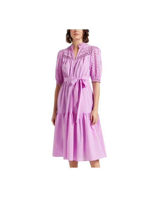 Suncoo Purple Midi Dresses