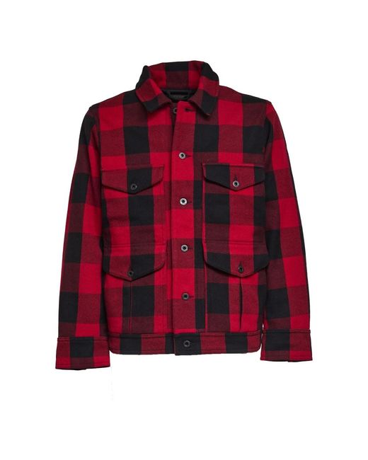 Filson Journeyman Pattern Wool Jacket in het Red voor heren