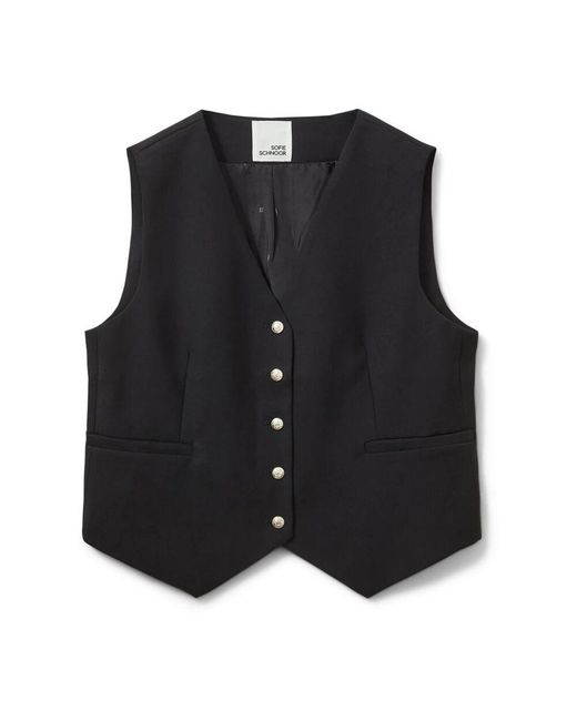 Sofie Schnoor Black Klassische Schwarze Weste Mit V-Ausschnitt