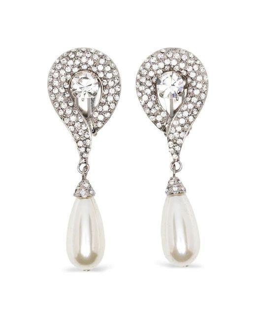 Alessandra Rich White Earrings