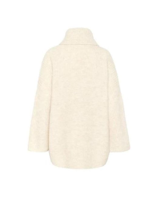 Part Two Truien & Vesten ,Wol Birch Melange Poncho Stijlvol Comfortabel Gelaagdheid in het Natural
