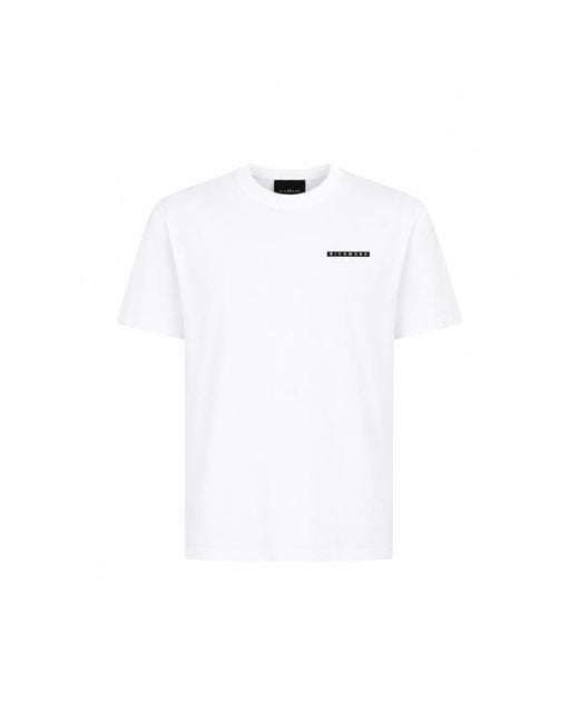 John Richmond Regular T-Shirt Met Contrasterend Logo in het White voor heren