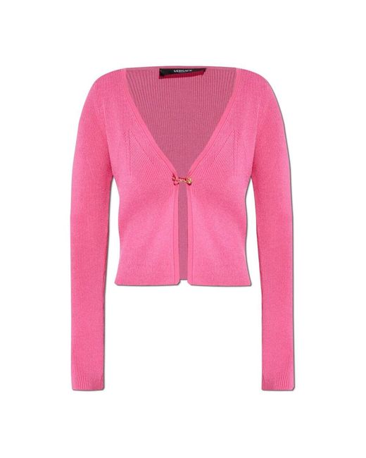 Versace Pink Strickjacke Mit Sicherheitsnadelverschluss