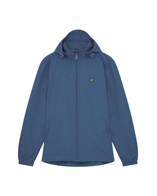 Lyle & Scott Jassen ,Blauw ,Nylon Lichtgewicht Jas Met Capuchon in het Blue voor heren