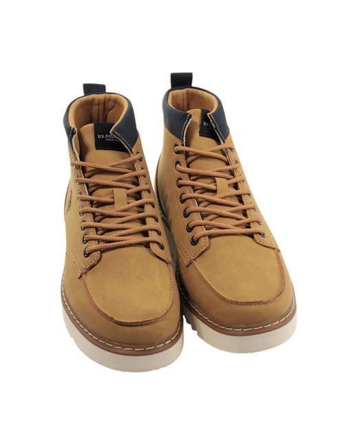 U.S. POLO ASSN. Brown Lace-Up Boots for men