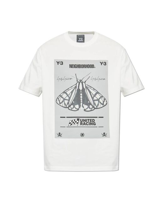 Y-3 Nbhd Graphic Tee in het White