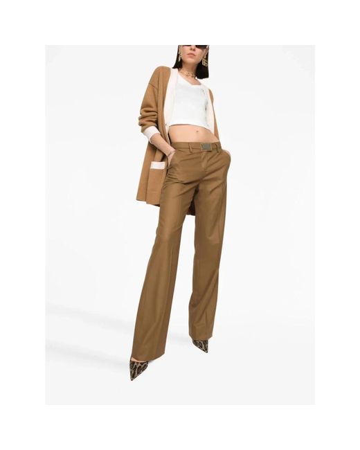 Dolce & Gabbana Brown Wide Trousers