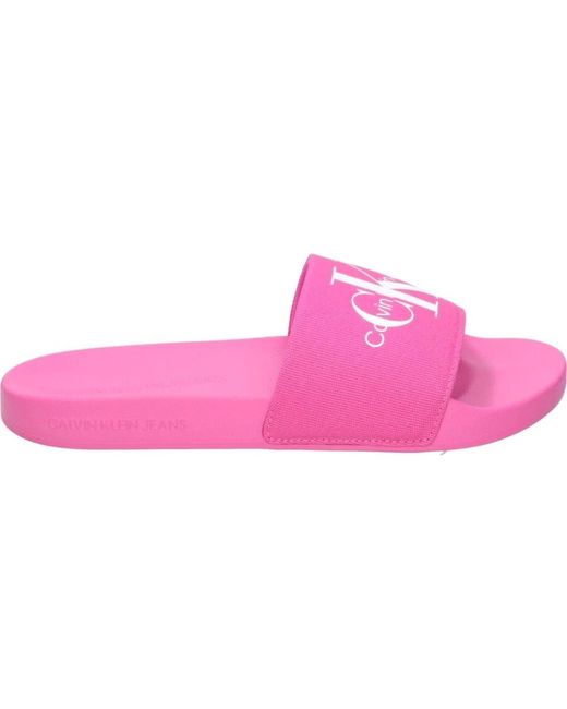 Shoes > flip flops & sliders > sliders Calvin Klein en coloris Pink