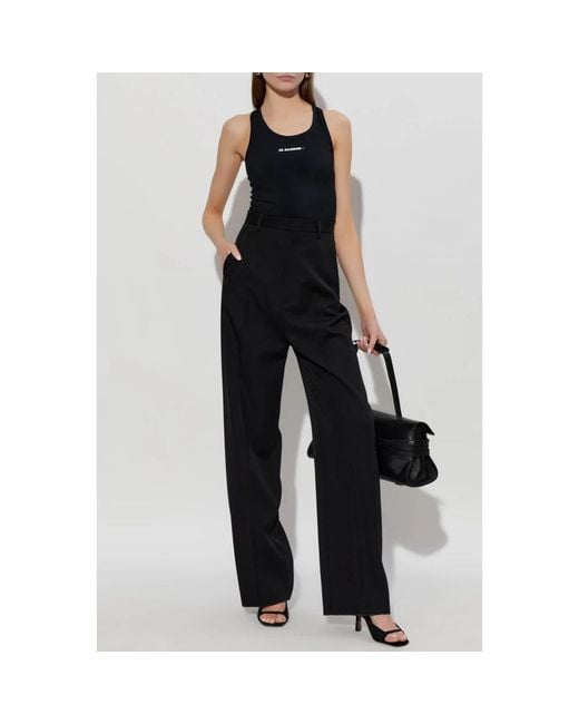 Jil Sander Black Sleeveless Tops