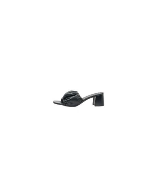 Closed Blue Heeled Mules
