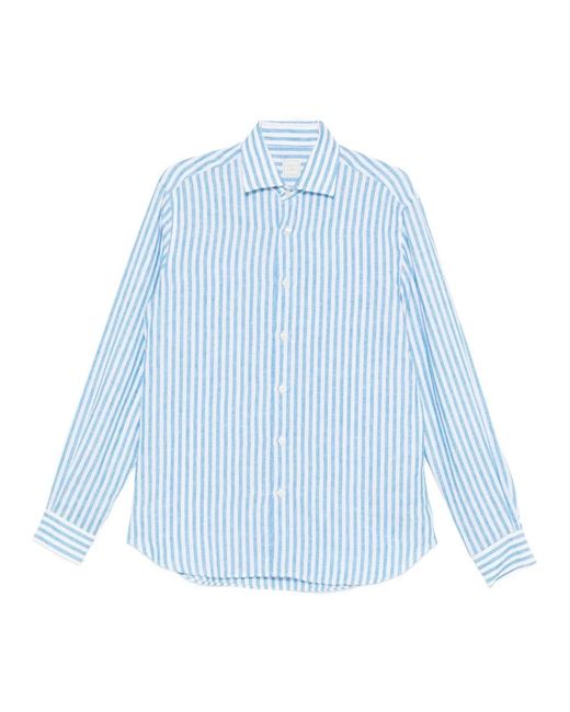 120% Lino Blue Casual Shirts for men