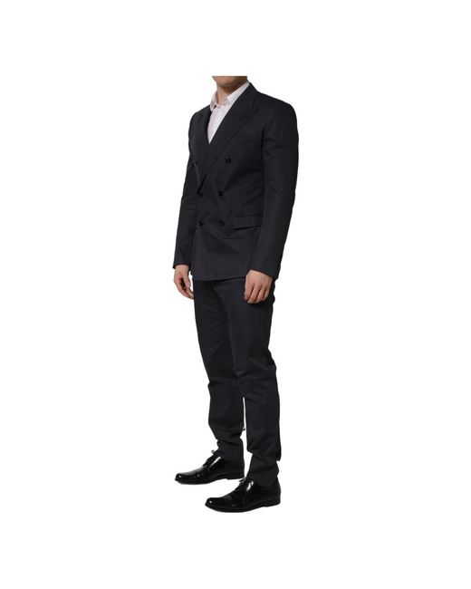 Dolce & Gabbana Black Double Breasted Suits for men