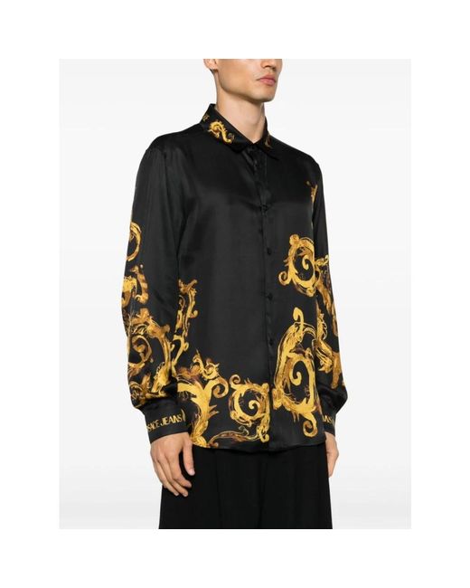 Versace Casual shirts,schwarzes watercolour couture hemd in Black für Herren