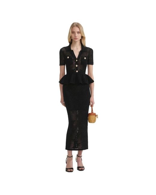 Self-Portrait Midi Dresses in het Black