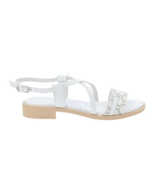Nero Giardini White Flat Sandals