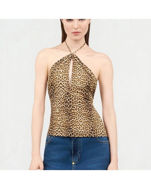 Roberto Cavalli Brown Sleeveless Tops