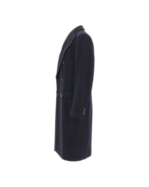 Boglioli Blue Double-Breasted Coats for men