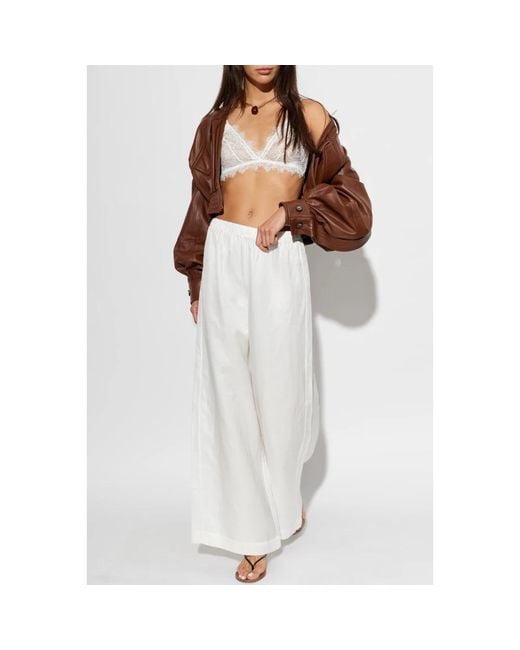 Anine Bing White Wide Trousers