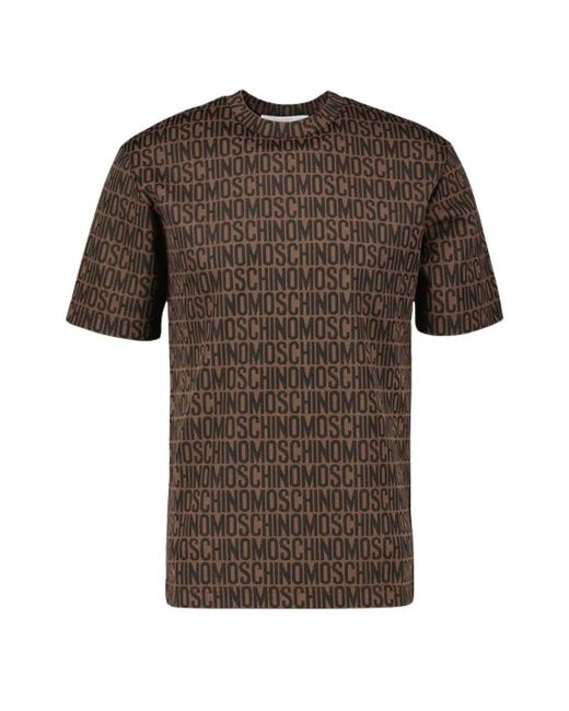 Iconica t-shirt con logo di Moschino in Brown da Uomo