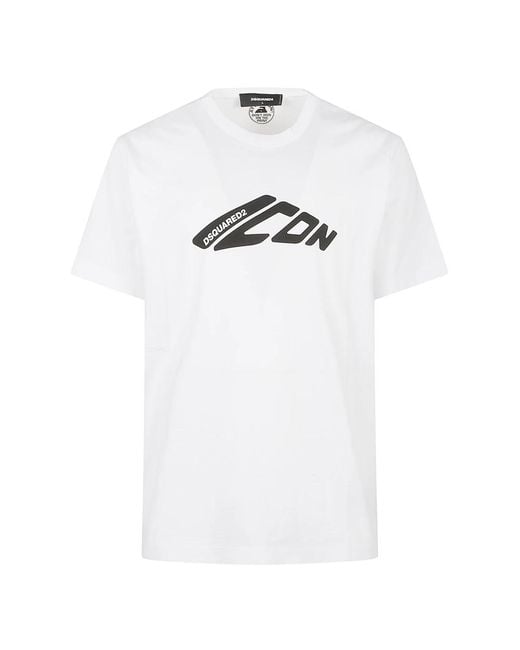 DSquared² Tops ,Wit ,Witte Crew Neck T-Shirts En Polos in het White voor heren