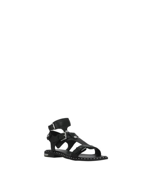 Ash Black Flat Sandals