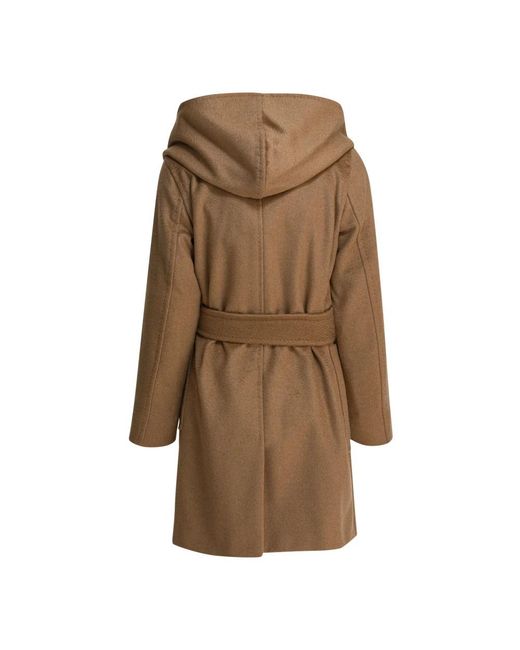 Max Mara Jassen ,Bruin ,Wol Rialto Robe Coat in het Brown