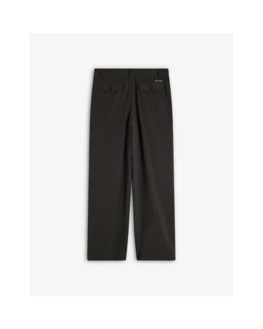 Maison Kitsuné Black Straight Trousers for men