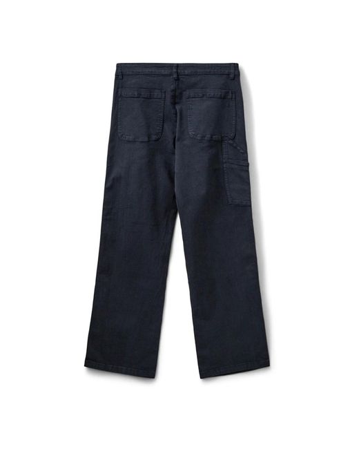 Sofie Schnoor Broeken ,Blauw ,Katoen Straight-Leg Broek Met Zijzak in het Blue