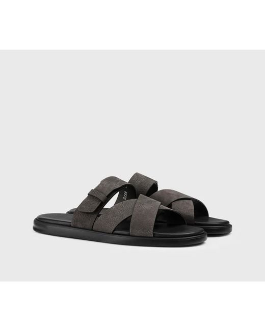 Doucal's Black Sliders for men