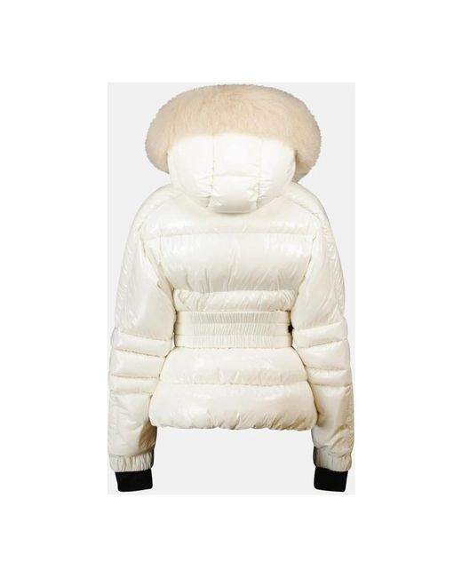 Moncler Jassen ,Wit ,Leer Valdivia Puffer Jacket in het Natural