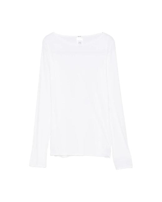 Wolford White Weißes Langarm Crew Neck Shirt