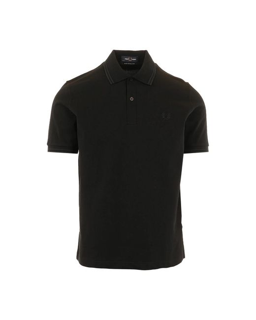 Fred Perry Polo Met Dubbele Bies in het Black voor heren