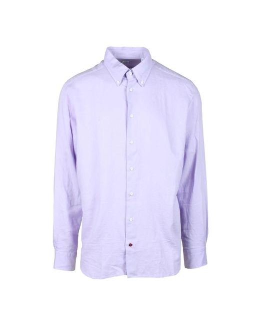 Carrel Leinenmischhemd in Purple für Herren