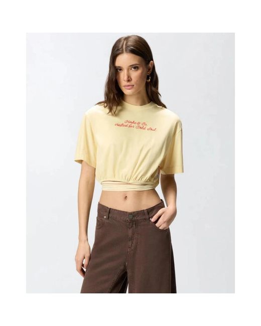 Pinko Caldes Crop Top in het Yellow