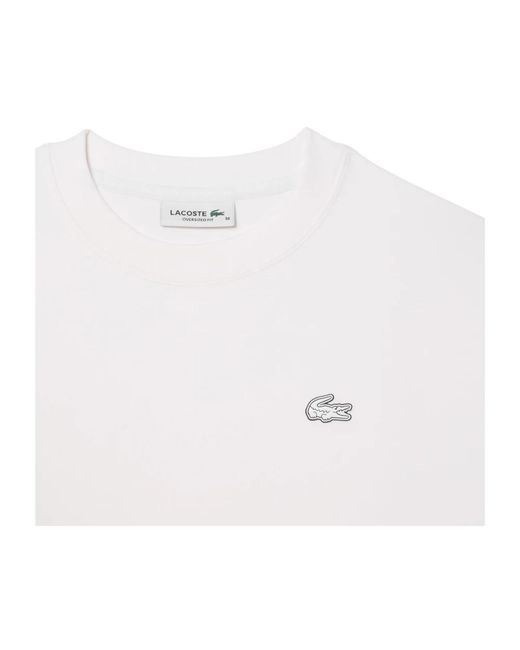 Lacoste Hoodies & Sweatvesten ,Wit ,Katoen Witte Sweatshirt Met Chique Achterprint in het White