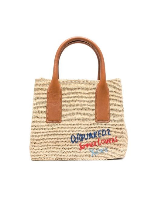 DSquared² Natural Helle Tote Tasche Mit Gerollten Griffen