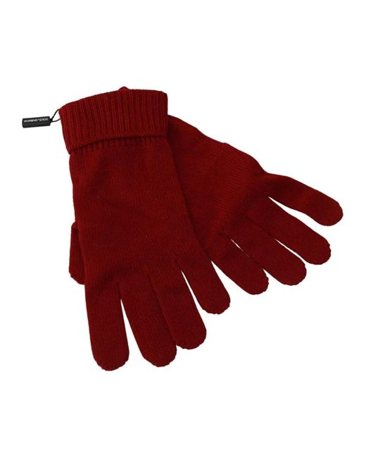 Dolce & Gabbana Red Gloves for men