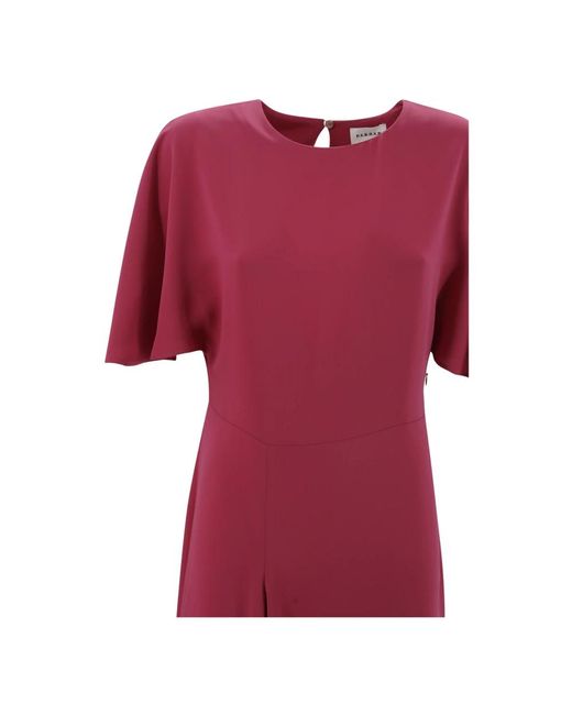 P.A.R.O.S.H. Red Rotes cady rundhalskleid mit schlitz