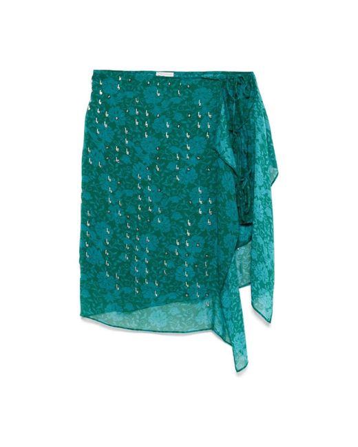 Dries Van Noten Green Midi Skirts