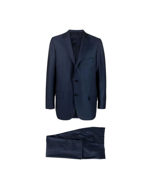 Kiton Blue Single Breasted Suits for men
