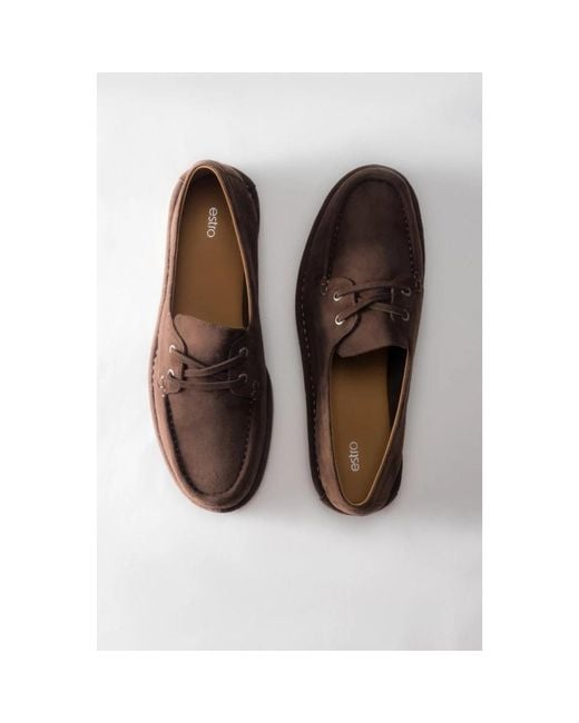 ESTRO Brown Laced Shoes