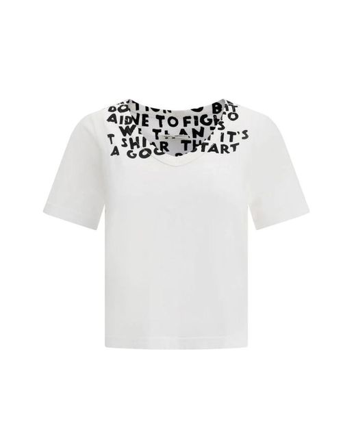 MM6 by Maison Margiela White T-Shirts
