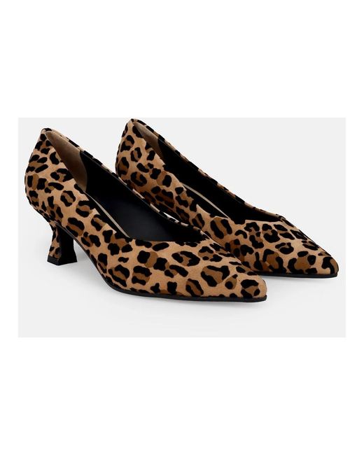 Sangiorgio Schoenen ,Suède Luipaardprint Suède Pumps in het Brown