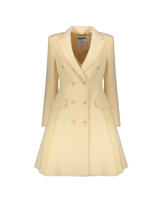 Moschino Natural Double-Breasted Coats