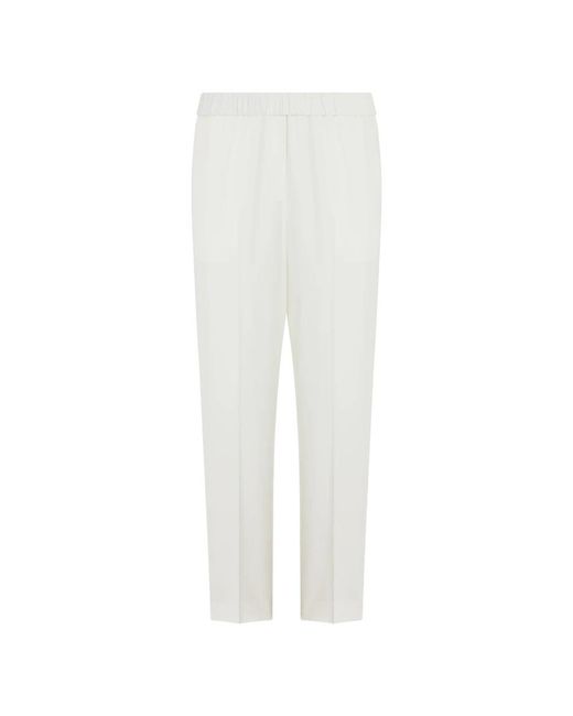 Peserico White Straight Trousers